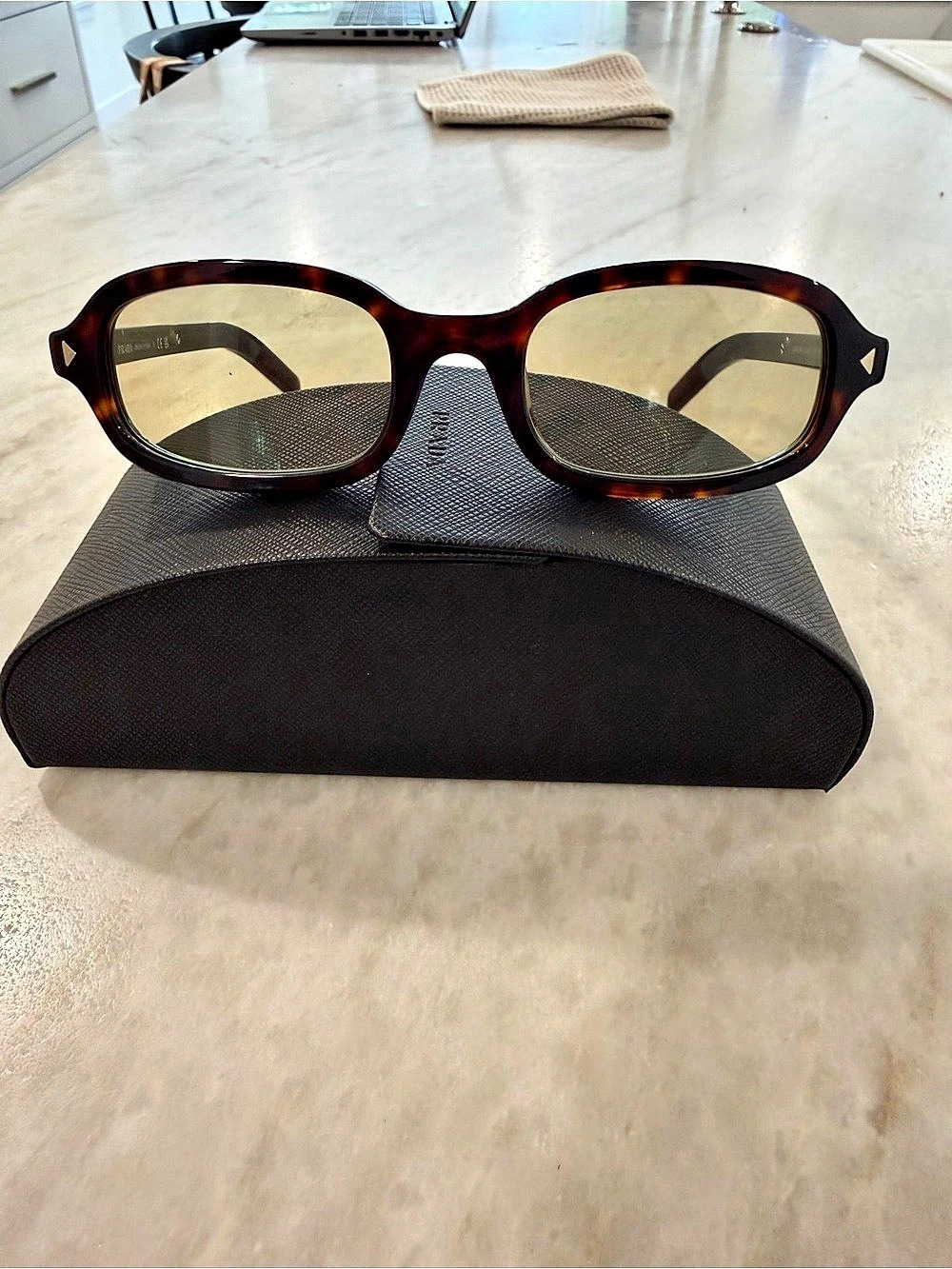 Prada PR D06S Root Tortoise Sunglasses Tortoiseshell Eyeglasses in Brown One - Picture 2 of 5